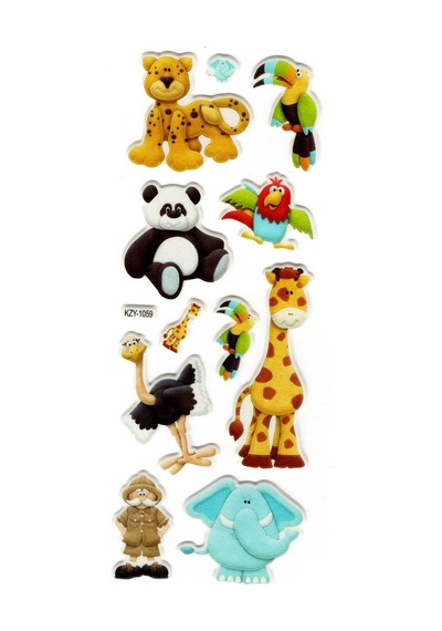 Sticker Kabartmalı Stiker Defter, Planlayıcı Kzy1059 16x7 Cm - Orman Hayvanları