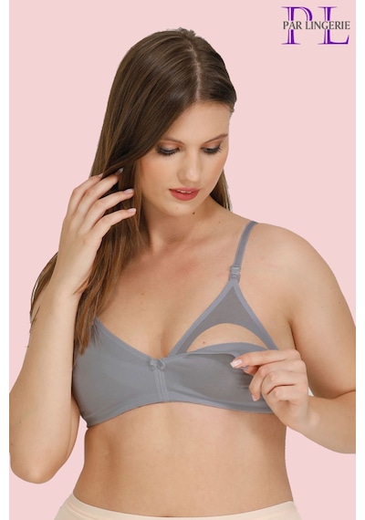 Par Lingerie Hamile Emzirme Sütyeni Kapsız Gri