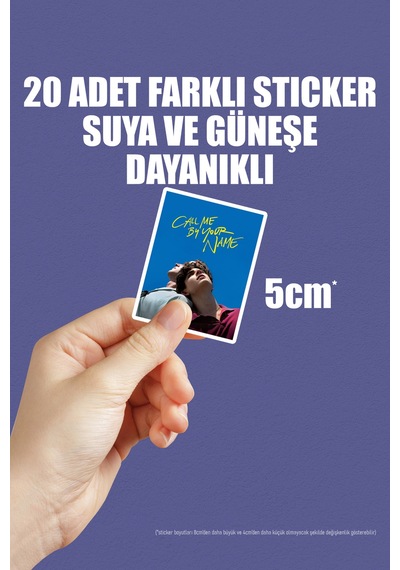 Call Me By Your Name-beni Adınla Çağır Dizi Film Telefon Laptop Bullet Journal Yapışkanlı Folyo Sticker Paketi 20 Adet Çok Renkli