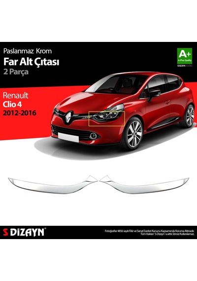 S-Dizayn  Renault Clio 4 Hb Krom Far Alt Çıtası 2012-2016