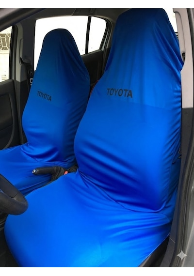 Likralı Kumaş Servis Kılıfı Ön 2'li Toyota Mavi