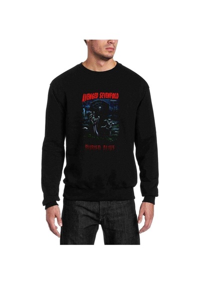Avenged Sevenfold Buried Alive Baskılı Siyah Erkek Örme Sweat