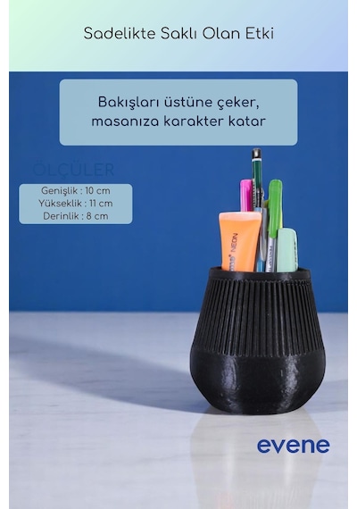 Kalemlik Masa Kalemliği Organizer Kalemlik Siyah Renk Model 88 Çok Renkli