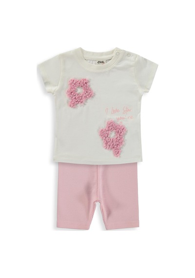 Civil Baby Yıldız Baskılı 6-18 Ay Takım - Pembe Açık Pembe