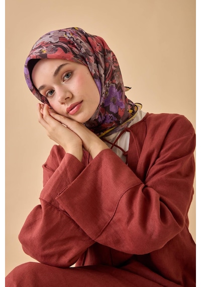 Silk Home Soft Eşarp 73088-16 Acı Kahve, Gül, Tozpembe, Sarı, Mor, Gri