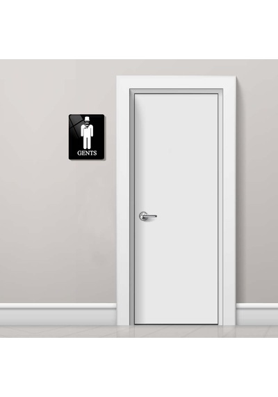 Decorıta Cam Wc Yönlendirme Levhası 2'Li Siyah Ladies - Gents
