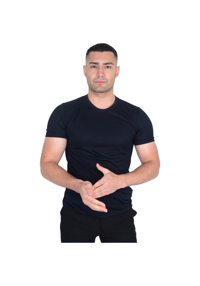Erkek Sıfır Yaka Floş T-shırt