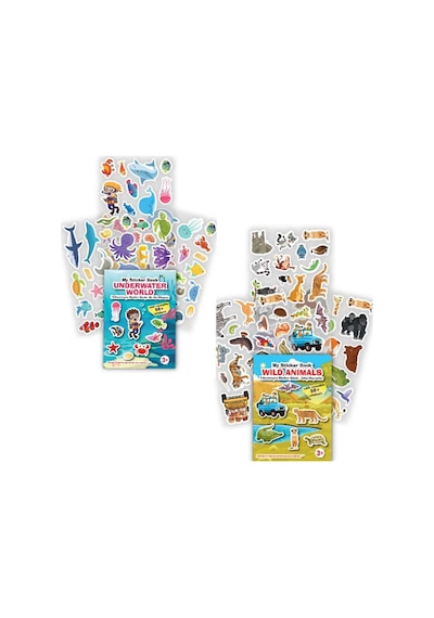 My Sticker Book '' Su Altı Dünyası-vahşi Hayvanlar'' , 2li Set Tükenmeyen Sticker Kitabı