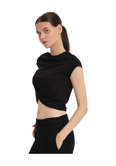 Sportive Marana Cropped Top Kadın Siyah Günlük Stil T-shirt 25kk1032-syh 1776514 SIYAH