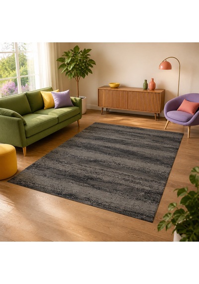 Kartela Halı Aria Halı Kaymaz Taban Makinede Yıkanabilir Halı Antrasit - 100 X 150 Cm