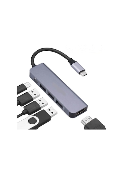 USB Type C 3.1 To Hdmi USB-C / 3X USB 3.0 Hub Çevirici Adaptör