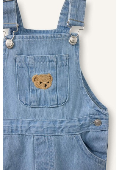 Defacto Ayıcılıklı Ayıcıklı Jean Tulum Erkek Bebek H2840A526SM Mavi