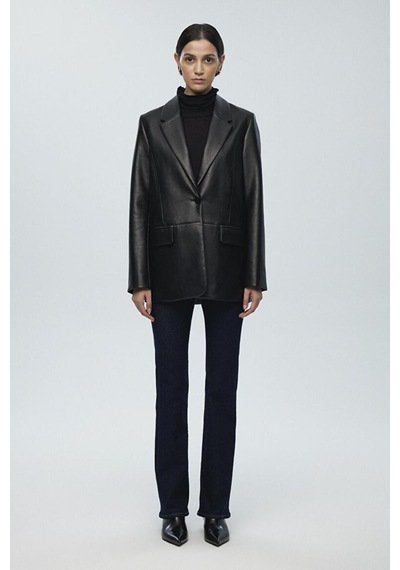 Mavi Kadın Pu Blazer Ceket Siyah 1110494-900 Siyah