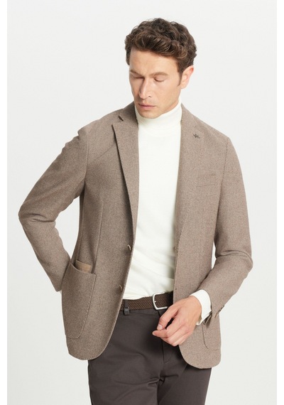 Altınyıldız Classıcs Erkek Bej Yünlü Slim Fit Dar Kesim Mono Yaka Torba Cepli Esnek Blazer Ceket Altınyıldız Classıcs Erkek Bej Yünlü Slim Fit Dar Kesim Mono Yaka Torba Cepli Esnek Blazer Ceket