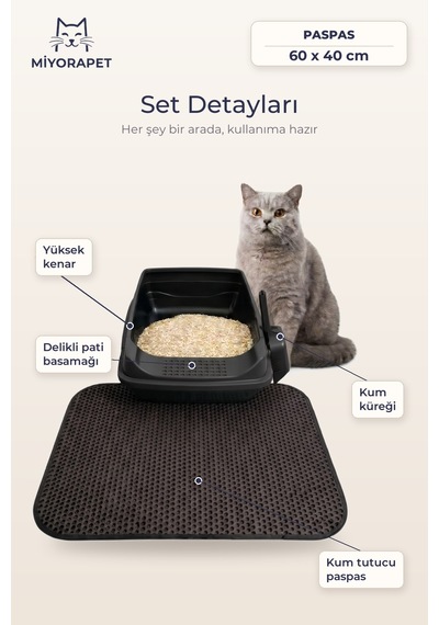Açık Kedi Tuvaleti Paspas Kürek-siyah