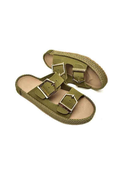 Fox Shoes U596030202 Haki Süet Kadın Terlik Haki-süet Haki