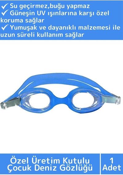 Özel Ayarlanabilir Kayışlı Su Geçirmez Uv Koruma Silikon Plastik Antifog Kutulu Çocuk Deniz Gözlüğü Çok Renkli