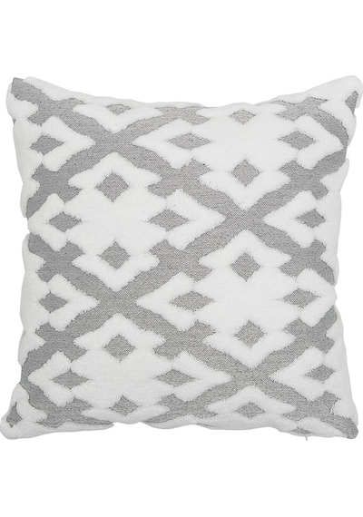 Bohem Özel Tasarım Punch Panç Desen Kare Dekoratif Kırlent Kılıfı 43x43 cm Maldive Gri