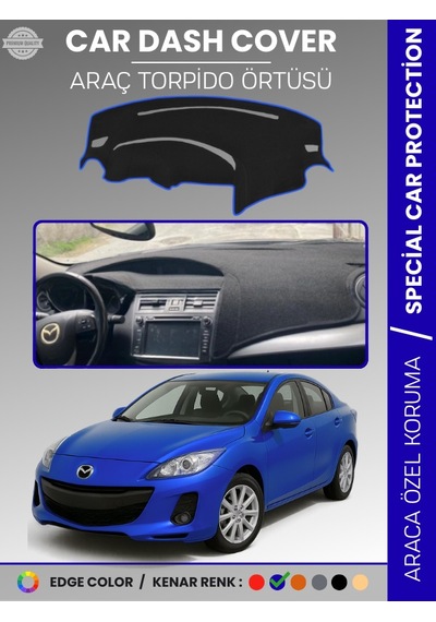 Mazda 3 2009-2013 Torpido Örtüsü Panel Halısı Koruma Torpido Koruma Araca Özel Kaymaz Kolay Montaj - 876 Stiloto