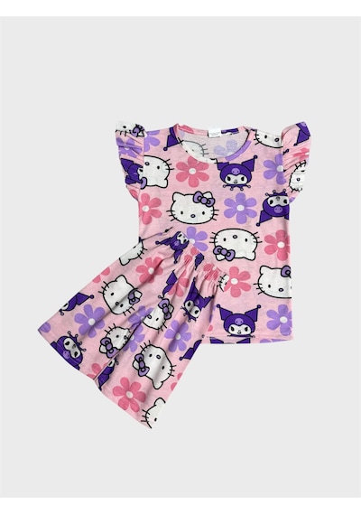 Aliş Kids Kız Çocuk Pembe Sevimli Karakter Desenli Kolları Fırfırlı Kısa Kollu Şortlu Yazlık Pijama Tkımı Aliş Kids Kız Çocuk Pembe Sevimli Karakter Desenli Kolları Fırfırlı Kısa Kollu Şortlu Yazlık Pijama Tkımı