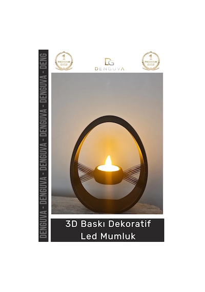 Mumluk Modern Estetik Ev Hediyesi Ofis Tasarım Led Işıklı Masaüstü 3d Baskı Dekoratif Mumluk - 1 Ad Çok Renkli