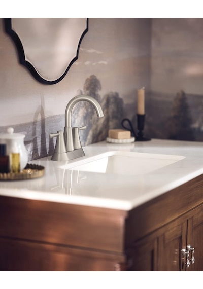 Moen 84022srn Ronan İki 4 "centerset Modern Musluk, Push-down Dre Diğer