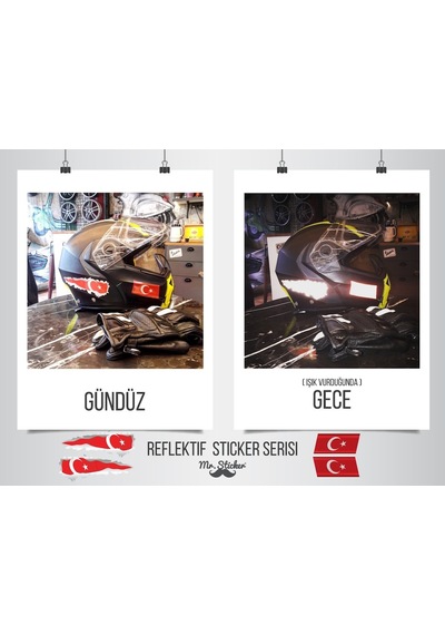 Bay Etiket Rfhlm64 Reflektif Ay Yildiz Sticker Simetrik 2Li Set