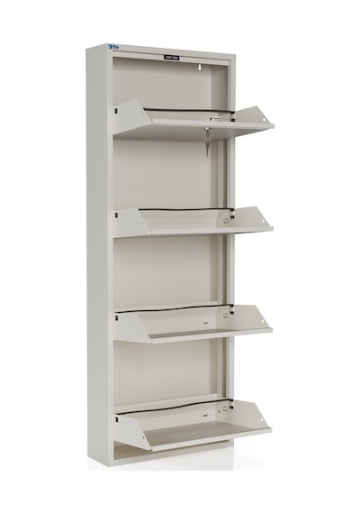 Ceha Kilitli 4'lü Metal Ayakkabılık Beyaz - K.AYK-4 /AB9010/KL