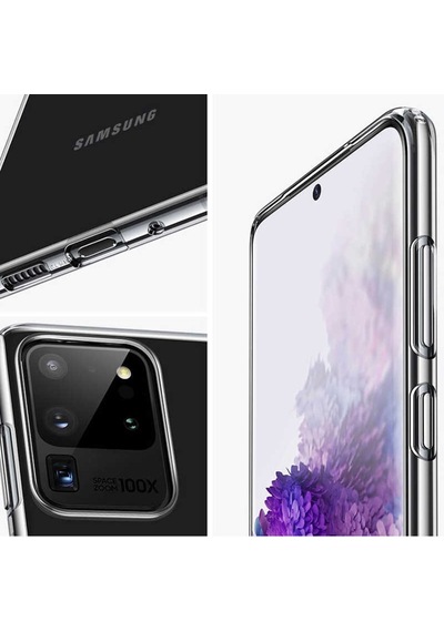 Samsung Uyumlu Galaxy S20 Ultra Kilif Seffaf Silikon Hibrit Case 417922031
