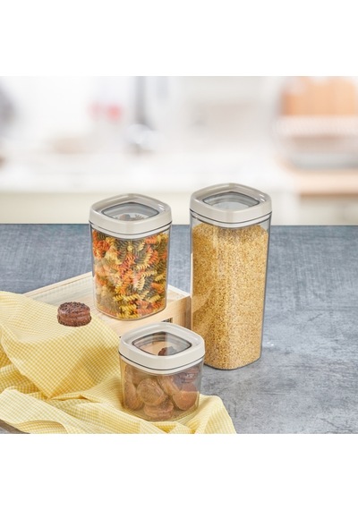 Ceronni Bonny Erzak Saklama Kabı 3lü Set 1,8lt - 1lt - 600ml Bej Bej