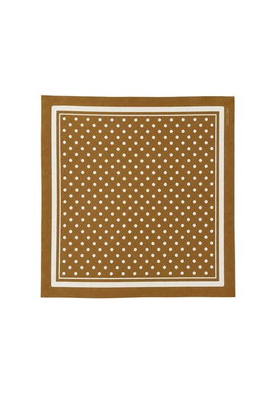 Tarzını Seç Camel Taba Puantiye Desenli Fular 70 X 70 Cm