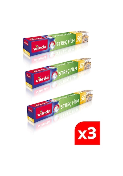 Vileda Streç Film 50 Mt 3'lü Paket