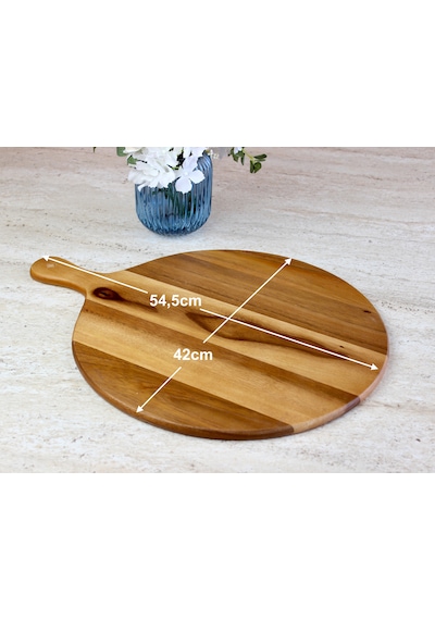 Doğal Akasya Ağacı Yuvarlak Pizza Ve Sunum Tahtası, Saplı Büyük Boy Jumbo Uyumlu Ahşap Şarküteri Tepsisi 42 X 54,5 X 1,5 Cm Doğal Akasya Ağacı Yuvarlak Pizza Ve Sunum Tahtası, Saplı Büyük Boy Jumbo Uyumlu Ahşap Şarküteri Tepsisi 42 X 54,5 X 1,5 Cm