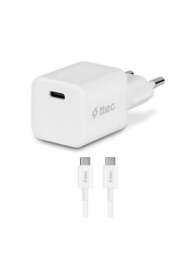 Smart Charger Pro Pd 20w Şarj Aleti Type-c Şarj Adaptörü + Type-c To Type-c Kablo Beyaz-2scp01cb