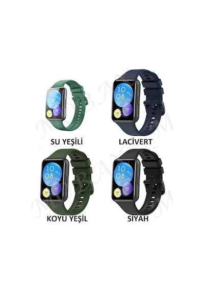 Huawei Uyumlu Watch Fit 2 Kordon Silikon Bileklik Kopçaklı Kordon