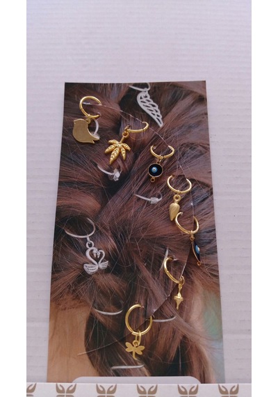 Saç Küpesi.Saç Yüzüğü.Hairringa.Hairpearcing Skp10101 Altın