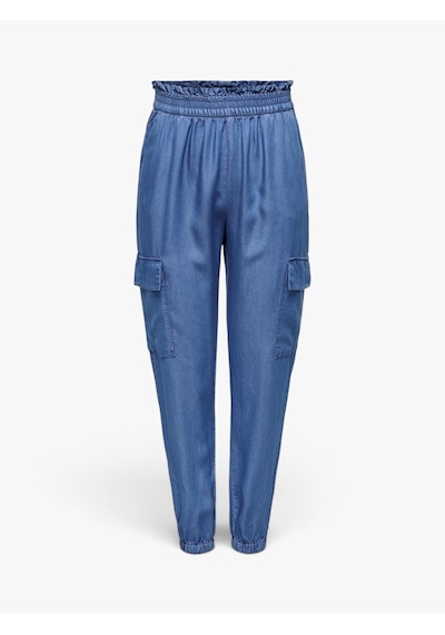 Only Onlcharıs Lıfe Hw Pb Cargo Pant Cc Wvn Kadın Mavi Pantolon - 15338316