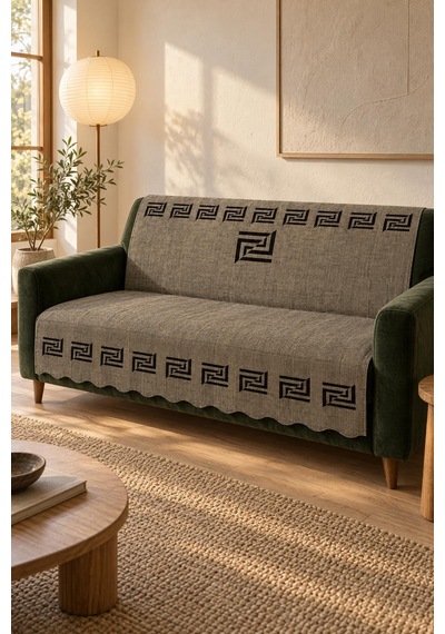 Çok Amaçlı Kadife Koltuk Örtüsü Kaymaz Süngerli 165x215 Cm Modern Bohem Çekyat Şalı Piknik Masa Örtüsü Alk2 Antrasit