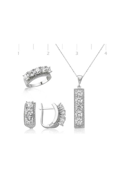 Gümüş 5 Taş Kadın Set (77924081)