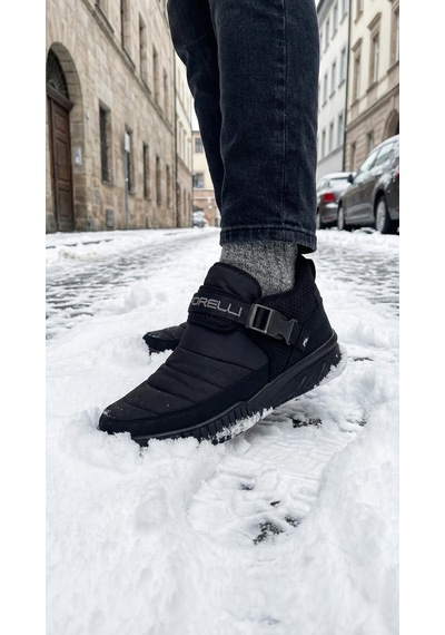 Cem Pekşen Forelli Kaymaz Taban Su İtici Unisex Kışlık Bot Siyah