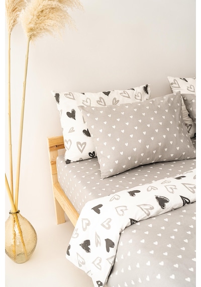 Soley Mix & Match Lover %100 Pamuk Çift Kişilik Nevresim Seti Beyaz