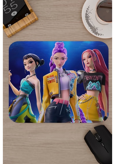 Kpop Demon Hunters Kaymaz Dikişli Kauçuk Oyuncu Mousepad V3 - 22x18 Gaming Mouse Pad Fare Altlığı