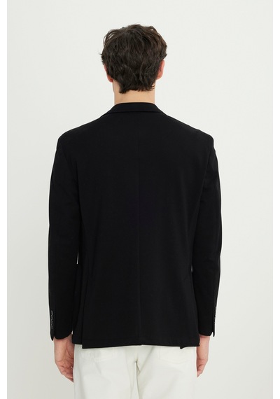 AC&Co / Altınyıldız Classics Erkek Sıyah Pamuklu Slim Fit Dar Kesim Armürlü Esnek Torba Cepli Blazer Ceket Siyah AC&Co / Altınyıldız Classics Erkek Sıyah Pamuklu Slim Fit Dar Kesim Armürlü Esnek Torba Cepli Blazer Ceket Siyah