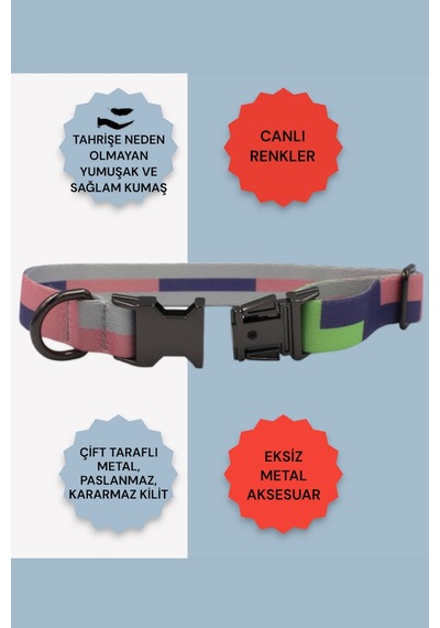 Caramelos İsimli Köpek Tasması, Köpek Künyesi, Köpek İsimlik 170 Mor - Pembe