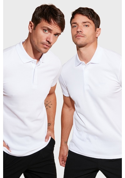 Buratti Pamuk Regular Fit Düğmeli 2'Li Paket Erkek Polo Yaka T Shirt 5902127S2 Beyaz-Beyaz