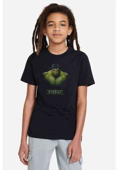 Tshirthane Hulk Baskılı Unisex Çocuk Siyah T-Shirt
