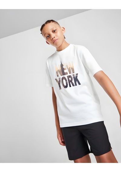Uyguntarz Çocuk Newyork Baskılı Pamuklu Tshirt Beyaz
