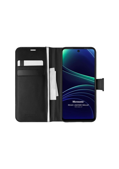 Omix X7 Kılıf Delux Leather Wallet Siyah X7 İle Uyumlu Kılıf - Siyah Çok Renkli