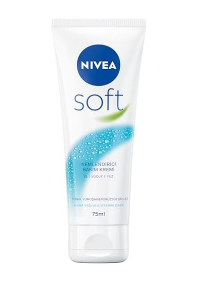 Soft Krem 75 Ml, Nemlendirici Bakım Kremi, Yüz, Vücut, El, Jojoba Yağı Ve E Vitamini İle Cilt Bakımı, Anında Emi