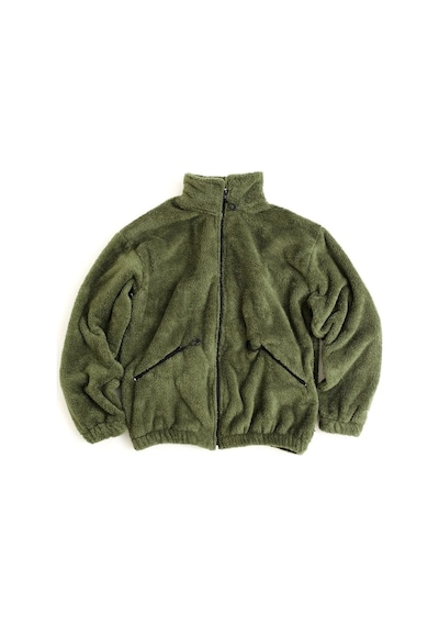 Fifty Color Haki Peluş Dik Yaka Cepleri Fermuarlı Oversize Peluş Ceket Haki